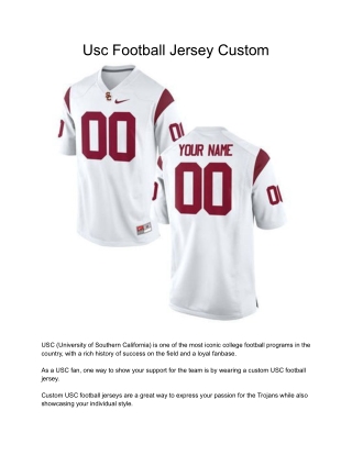 Usc Football Jersey Custom