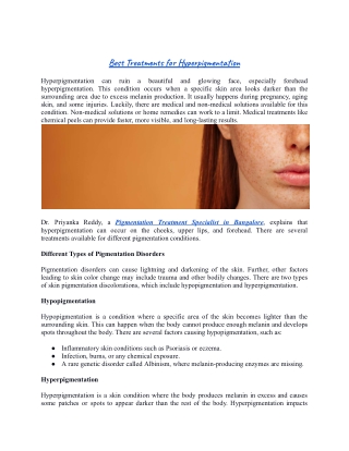 Hyperpigmentation can ruin a beautiful and glowing face, especially forehead hyp