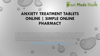 Anxiety Treatment Tablets Online - Simple Online Pharmacy