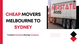 Cheap Movers Melbourne to Sydney | Interstate Removalists