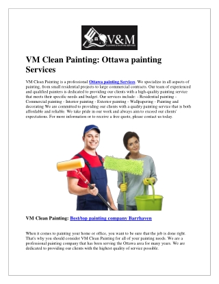 VM Clean Painting: Ottawa painting Services