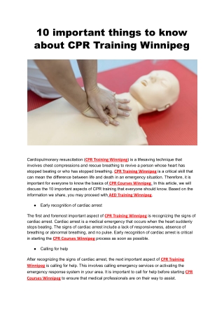 10 important things to know about CPR Training Winnipeg (1)