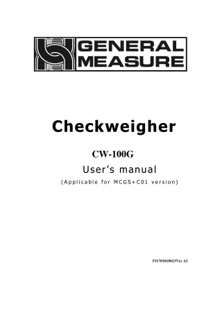 CW-100G checkweigher
