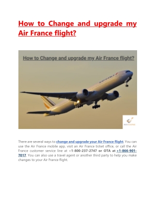 How to Change and upgrade my Air France flight