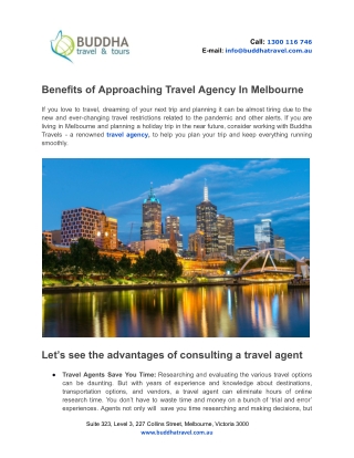 Benefits of Approaching Travel Agency In Melbourne