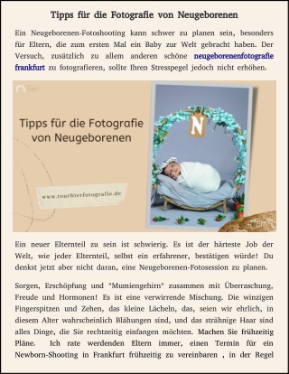 Tipps für die Fotografie von Neugeborenen