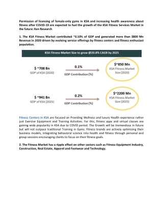 KSA Fitness Services Market Outlook to 2025