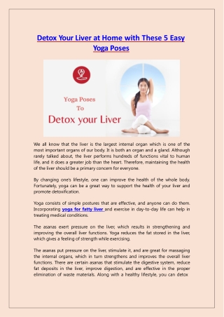 Detox Your Liver at Home with These 5 Easy Yoga Poses