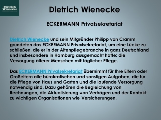 Dietrich Wienecke  ECKERMANN Privatsekretariat