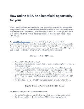 Online Mba