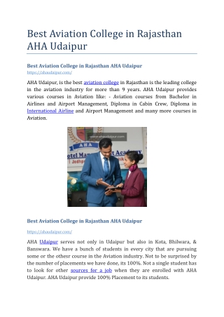 Best Aviation College In Rajasthan