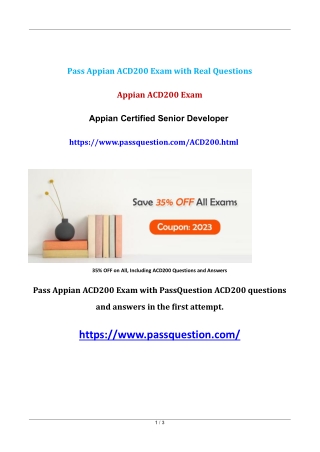 Appian Certified Senior Developer ACD200 Exam Questions