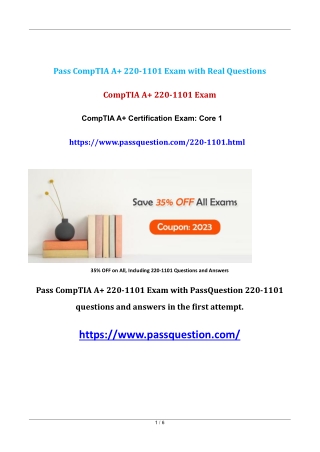 CompTIA A  220-1101 Real Questions 2023