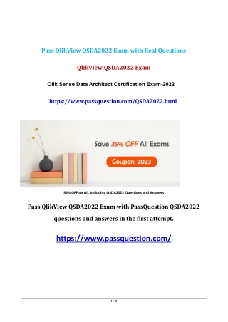 QSDA2022 Qlik Sense Data Architect Certification Exam Questions