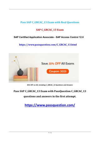 SAP C_GRCAC_13 Practice Test Questions