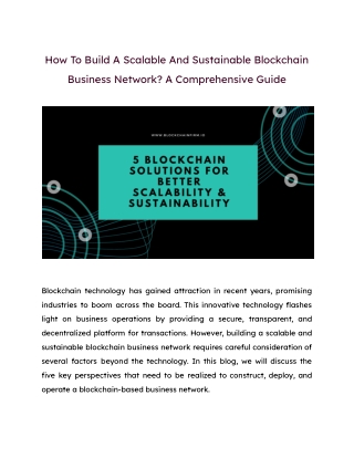 5 Blockchain Solutions For Better Scalability & Sustainability  Blockchain Firm