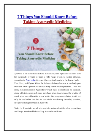 7 Things You Should Know Before Taking Ayurvedic Medicine