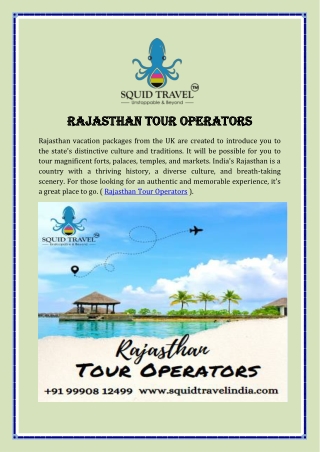 Rajasthan Tour Operators