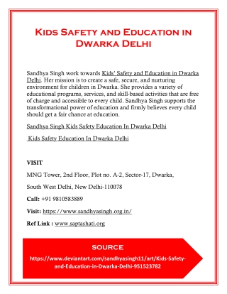 Kids Safety and Education in Dwarka Delhi