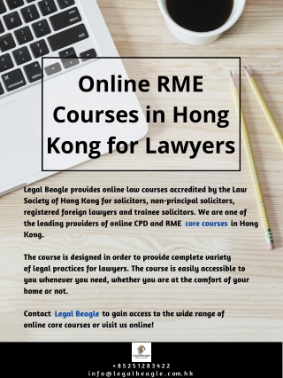 Online RME Courses in Hong Kong for Lawyers