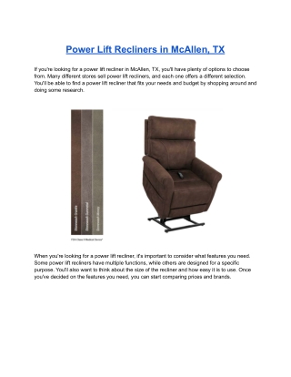 Power Lift Recliners in McAllen, TX