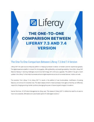 The One-To-One Comparison Between Liferay 7.3 And 7.4 Version