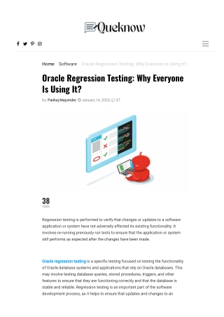 Oracle Regression Testing Why Everyone Is Using It