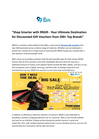 _Shop Smarter with 99Gift - Your Ultimate Destination for Discounted Gift Vouchers from 200  Top Brands_