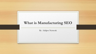 What is Manufacturing SEO