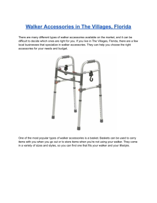 Walker Accessories in The Villages, Florida