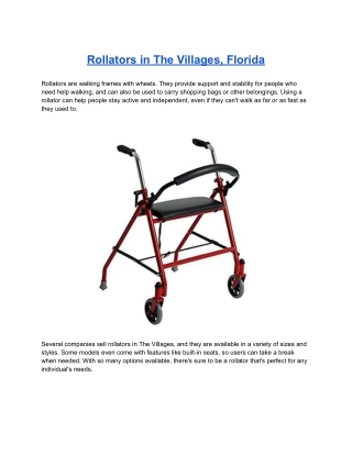 Rollators in The Villages, Florida