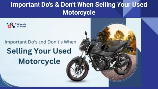 Important Do's & Don't When Selling Your Used Motorcycle