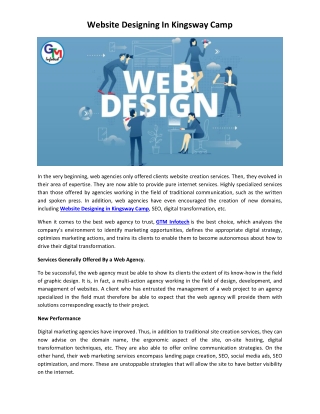 Website Designing In Kingsway Camp