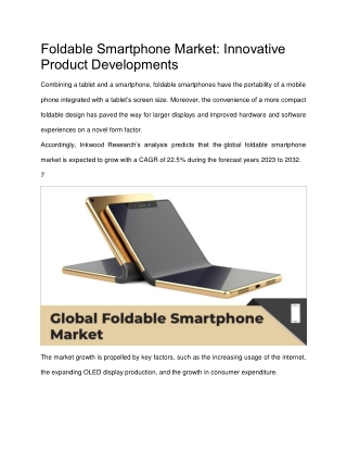 Foldable Smartphone Market: Innovative Product Developments