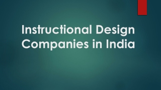 Instructional Design Companies in India