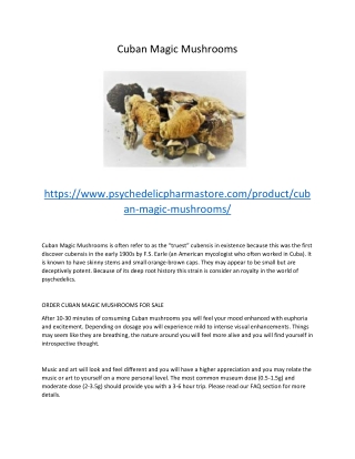 Cuban Magic Mushrooms