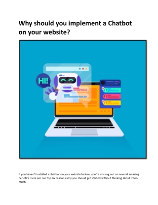 Why should you implement a Chatbot on your website