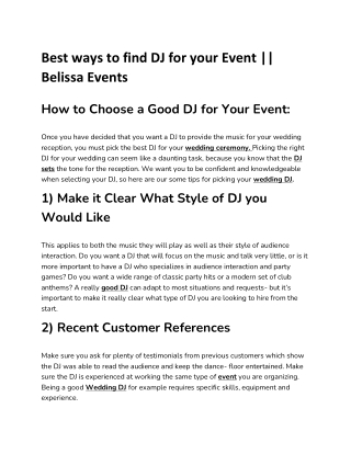 Best ways to find DJ for your Event  Belissa Events