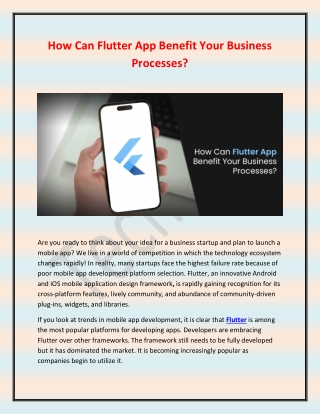 How Can Flutter App Benefit Your Business Processes