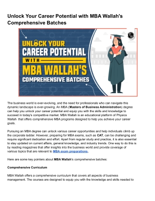 Unlock Your Career Potential with MBA Wallah's Comprehensive Batches