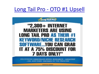Long Tail Pro - OTO #1 Upsell