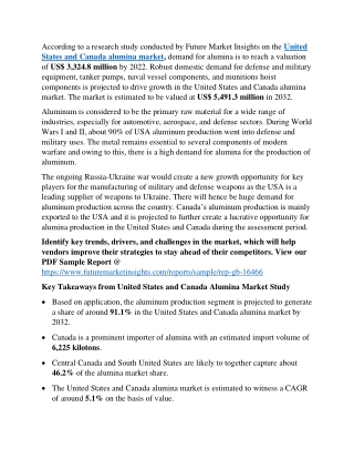 United States and Canada Alumina Market Size & Forecast to 2032