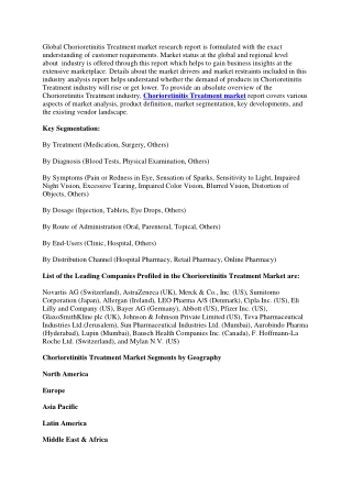 Chorioretinitis Treatment Market