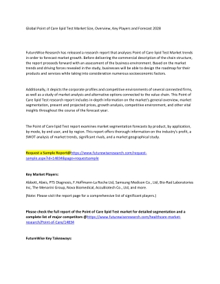 Point of Care lipid Test Market