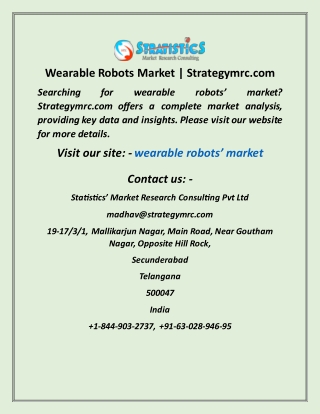 Wearable Robots Market  Strategymrc com