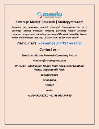 Beverage Market Research Strategymrc com