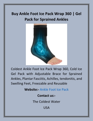 Buy Ankle Foot Ice Pack Wrap 360  Gel Pack for Sprained Ankles