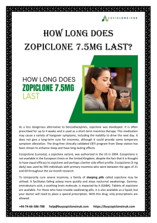 How Long Does Zopiclone 7.5mg Last?