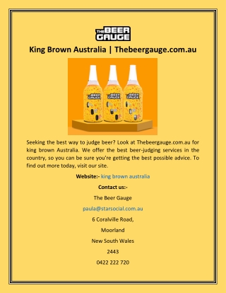 King Brown Australia  Thebeergauge.com