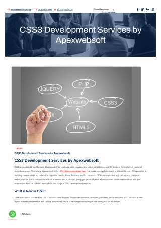 CSS3 Development Services by Apexwebsoft